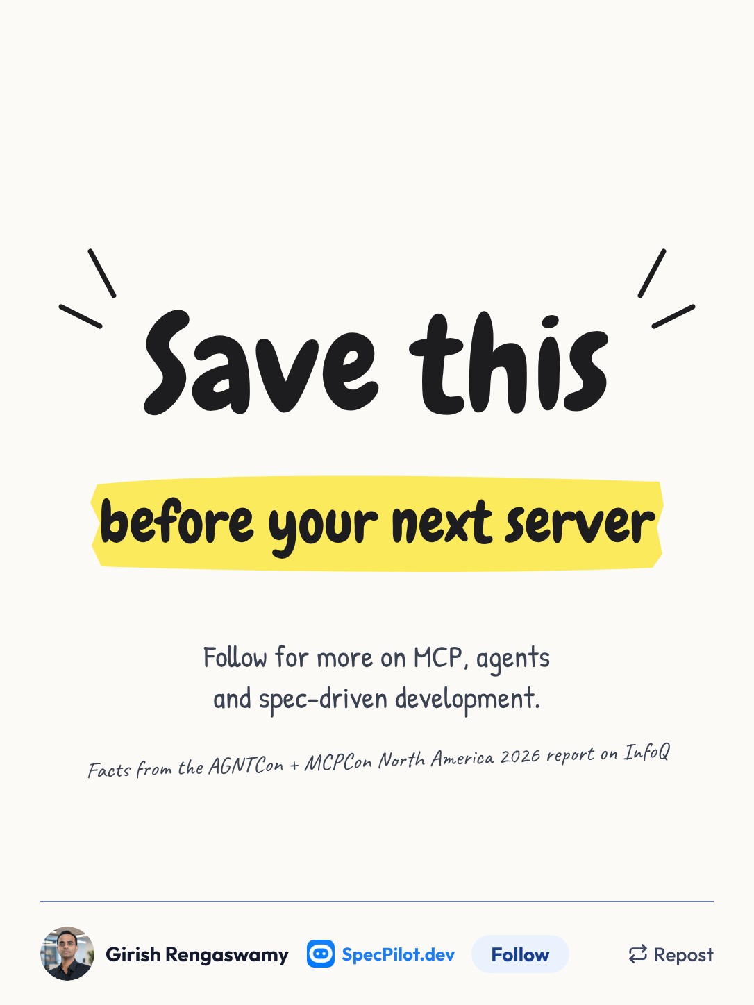 Outro slide reading Save this, before your next server